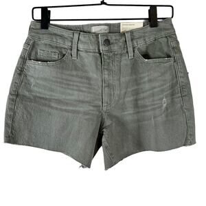 NEW Universal Treads Womens Vintage Midi Muted Army Green Cut Off Shorts 4/27